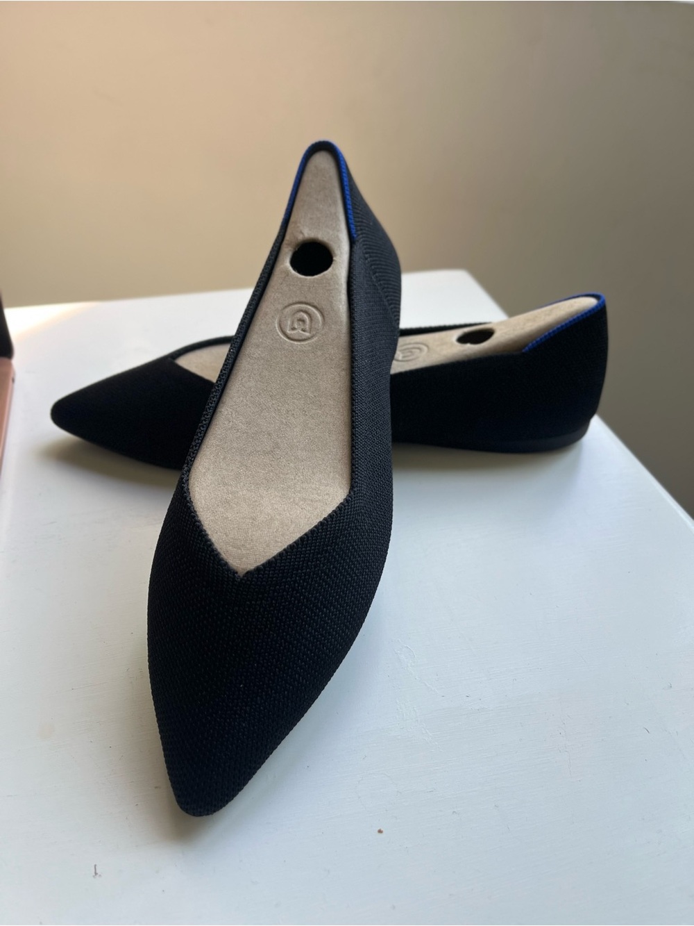 Rothy's Black Pointed-Toe Knit Flats